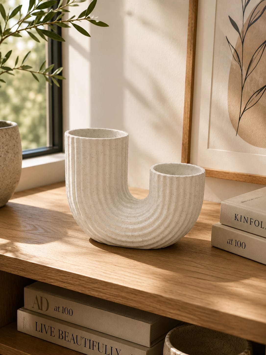 Vaso decorativo em formato de arco impresso em 3D